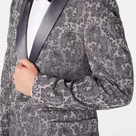 Modern-Fit Stretch Paisley Jacquard Dinner Jacket - Picture 5 of 5